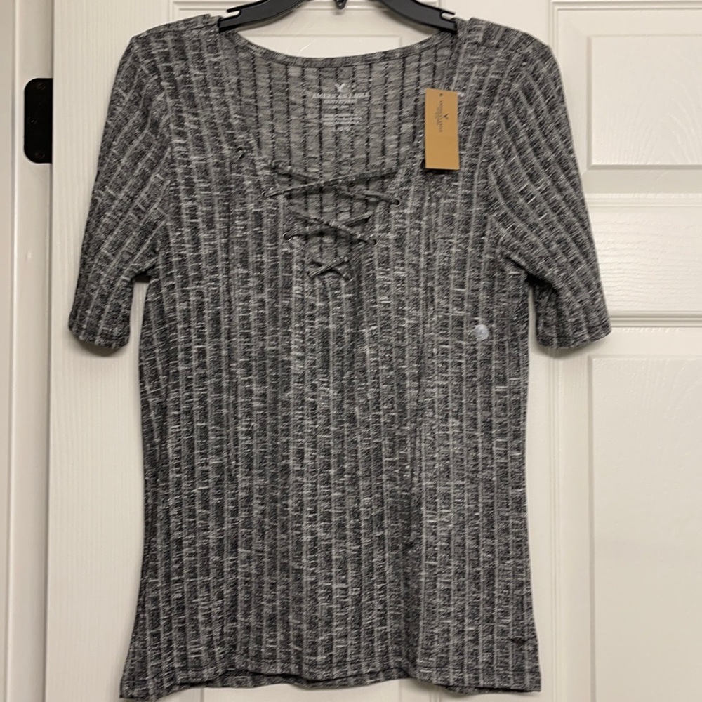 New With Tags American Eagle Lace Up Knit Top